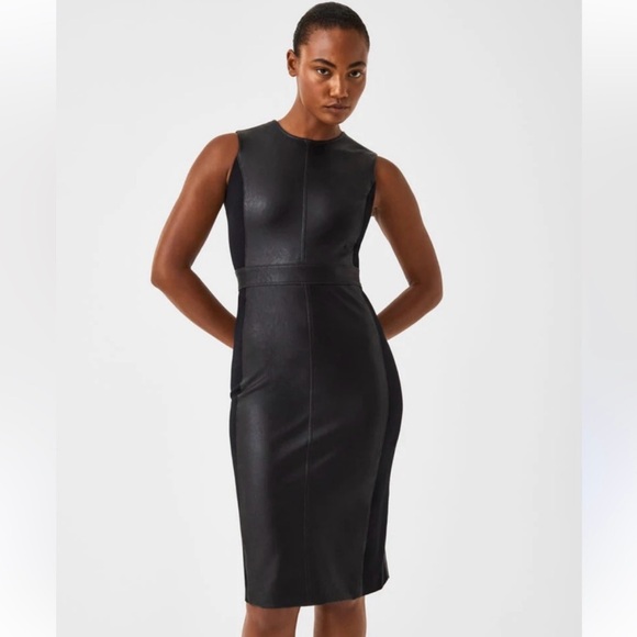 SPANX Dresses & Skirts - SPANX faux leather sheath dress